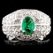 14K Gold 0.67ct Emerald & 0.92ctw Diamond Ring