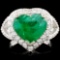 14K Gold 3.47ct Emerald & 0.89ctw Diamond Ring