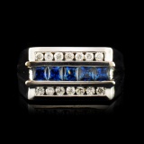 14K Gold 0.81ct Sapphire & 0.38ctw Diamond Ring