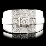 14K White Gold 0.79ctw Diamond Ring