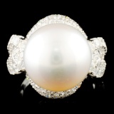 14K Gold 13.00MM Pearl & 1.92ctw Diamond Ring