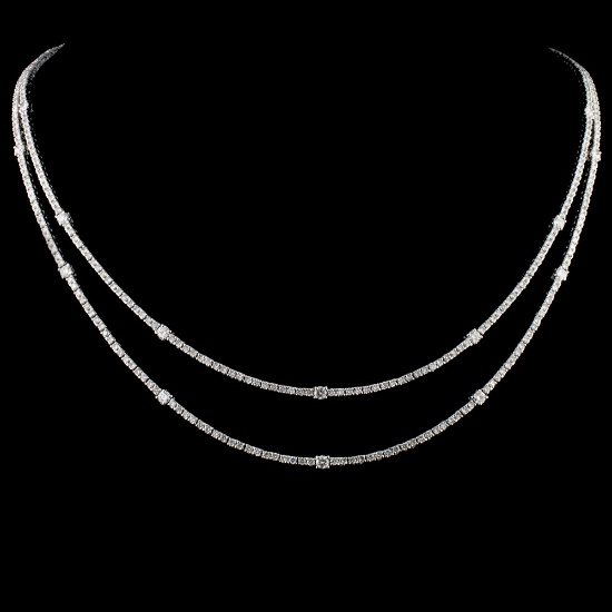 18K Gold 7.10ctw Diamond Necklace