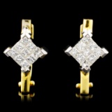 18K Gold 1.00ctw Diamond Earrings