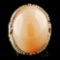 18K Gold 38.21ct Moonstone & 0.89ctw Diamond Ring