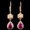 18K Gold 3.06ct Ruby & 0.83ctw Diamond Earrings