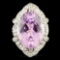 14K Gold 18.34ct Kunzite & 0.88ctw Diamond Ring