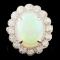 14K Gold 4.44ct Opal & 1.14ctw Diamond Ring