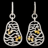 18K Gold 3.01ctw Diamond Earrings