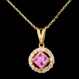 18K Gold 0.70ct Sapphire & 0.47ctw Diamond Pendant