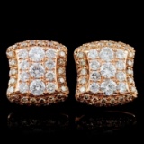 14K Rose Gold 1.46ctw Diamond Earrings