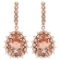 14K Gold 12.00ct Morganite & 1.90ct Diamond Earrin