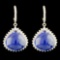 14K Gold 38.98ct Tanzanite & 2.85ctw Diamond Earri