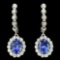 14K Gold 4.00ct Tanzanite & 1.40ctw Diamond Earrin