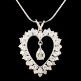 14K Gold 1.92ctw Diamond Pendant