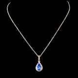 14K Gold 0.68ct Tanzanite & 0.22ctw Diamond Pendan