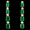 14K Gold 5.00ct Emerald & 0.35ctw Diamond Earrings