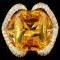 14K Gold 13.64ct Citrine & 1.06ctw Diamond Ring