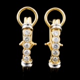 14K TT Gold 0.74ctw Diamond Earrings