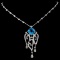 14K White Gold 6.44ct Topaz & 1.78ctw Diamond Neck