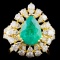 18K Gold 2.12ct Emerald & 1.68ctw Diamond Ring