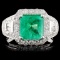 18K White Gold 2.13ct Emerald & 1.11ct Diamond Rin