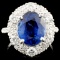 18K Gold 5.60ct Sapphire & 1.44ctw Diamond Ring