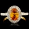 18K Gold 1.63ct Sapphire & 0.74ctw Diamond Ring