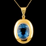 18K Gold 7.50ct Topaz Pendant