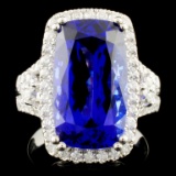 18K Gold 9.15ct Tanzanite & 0.94ctw Diamond Ring