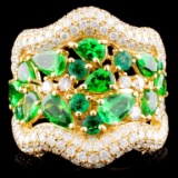 18K Gold 0.45ct Emerald & 1.62ctw Diamond Ring