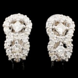 18K Gold 1.58ctw Diamond Earrings