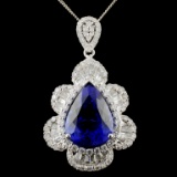 18K White Gold 12.07ct Tanzanite & 2.56ctw Diamond