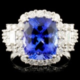 18K Gold 4.32ct Tanzanite & 1.36ctw Diamond Ring