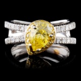 18K White Gold 1.35ctw Fancy Color Diamond Ring