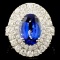 18K Gold 4.02ct Tanzanite & 2.57ctw Diamond Ring