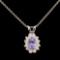 14K Gold 0.87ct Sapphire & 0.38ctw Diamond Pendant