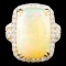 18K Gold 8.87ct Opal & 1.04ctw Diamond Ring