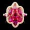 18K Gold 4.50ct Ruby & 0.18ctw Diamond Ring