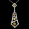 18K White Gold 1.15ctw Fancy Color Diamond Pendant