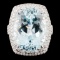 18K Gold 13.87ct Paraiba Tourmaline & 1.04ctw Diam