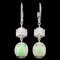 14K Gold 2.34ct Opal & 0.78ctw Diamond Earrings