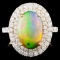 14K Gold 2.60ct Opal & 1.22ctw Diamond Ring