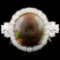 14K Gold 4.45ct Opal & 1.43ctw Diamond Ring