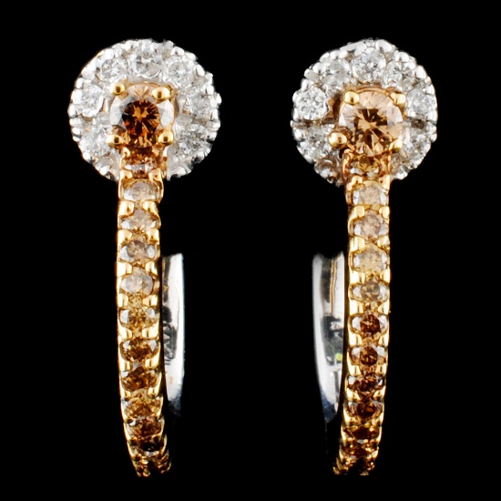 14K Gold 0.81ctw Diamond Earrings