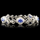 18K Gold 3.55ct Tanzanite & 4.81ctw Diamond Bracel