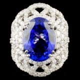 18K Gold 9.27ct Tanzanite & 2.87 Diamond Ring