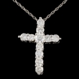 14K Gold 0.88ctw Diamond Pendant