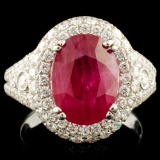 18K Gold 5.28ct Ruby & 1.39ctw Diamond Ring