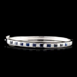 14K Gold 1.70ctw Sapphire & 0.91ctw Diamond Bangle