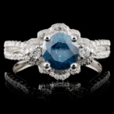 18K White Gold 1.15ctw Fancy Color Diamond Ring